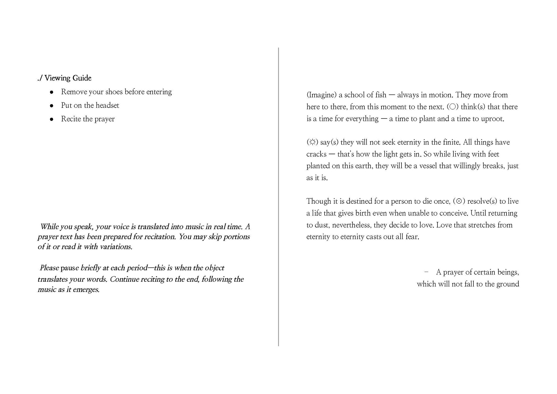 Prayer Translator — poetry text